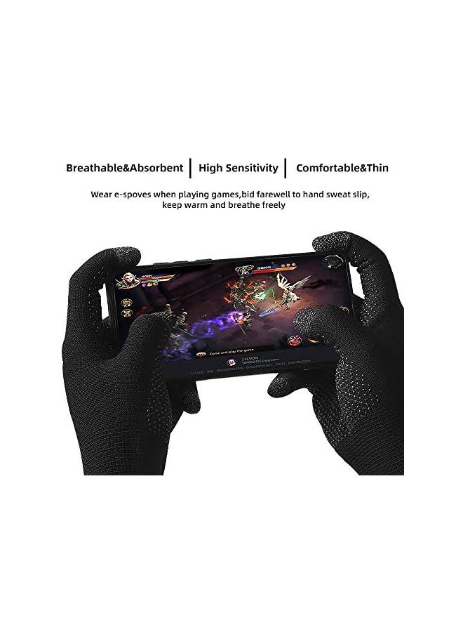 Green Tiger Game Gloves, Anti-Sweat Breathable, Touch Finger Gaming Glove for Highly Sensitive Nano-Silver Fiber Material, Dot Silica Gel Palm Non-Slip Design, Support Almost All Mobile Gaming - Image 5