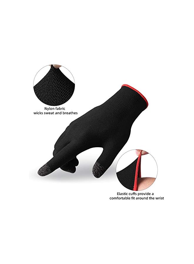 Green Tiger Game Gloves, Anti-Sweat Breathable, Touch Finger Gaming Glove for Highly Sensitive Nano-Silver Fiber Material, Dot Silica Gel Palm Non-Slip Design, Support Almost All Mobile Gaming - Image 4