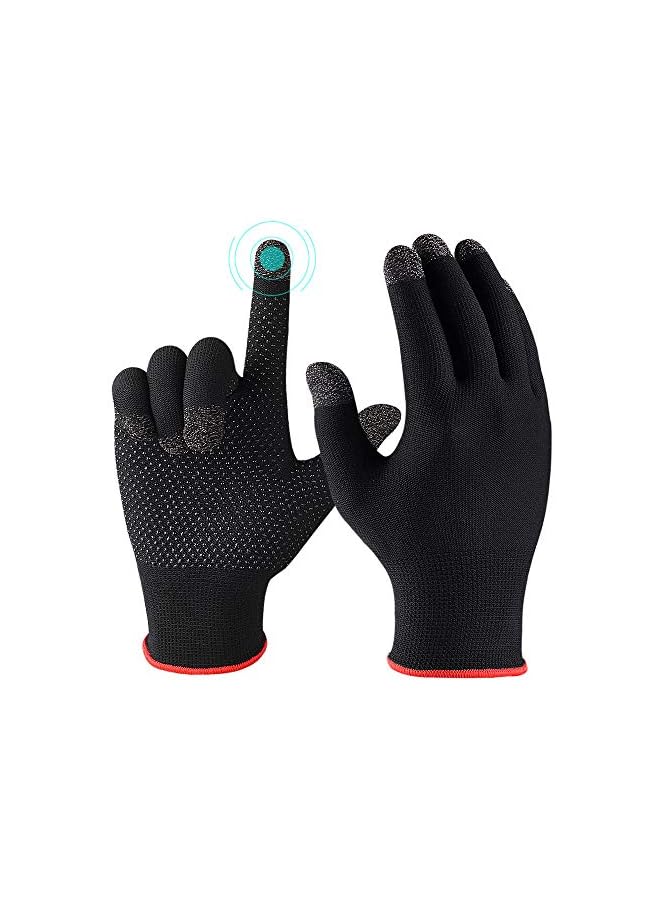 Green Tiger Game Gloves, Anti-Sweat Breathable, Touch Finger Gaming Glove for Highly Sensitive Nano-Silver Fiber Material, Dot Silica Gel Palm Non-Slip Design, Support Almost All Mobile Gaming - Image 2