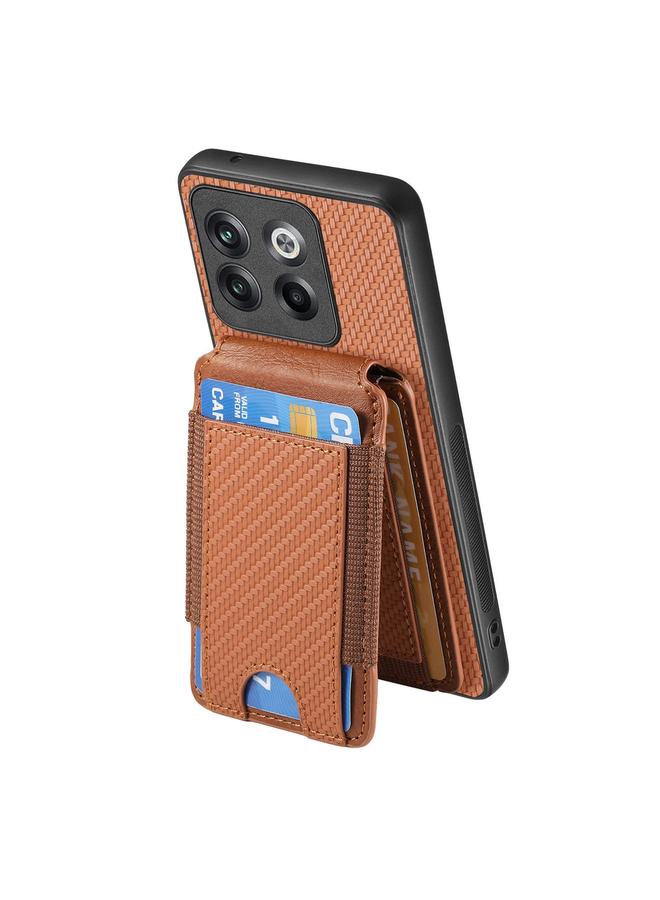 اس-توب جراب هاتف OnePlus 10T من ألياف الكربون مع حامل محفظة عمودي قابل للطي - Image 3