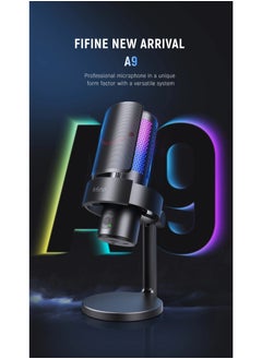 A9 AMPLIGAME RGB Omnidirectional Condenser Microphone with Built-In Volume Controls and Pick Up Pattern Switch for Voice Recording, Streaming, and Broadcast - pzsku/Z2D57FD2E1440FDB44E94Z/45/_/1702290012/712af131-ad84-44a7-ad7a-648dee456924