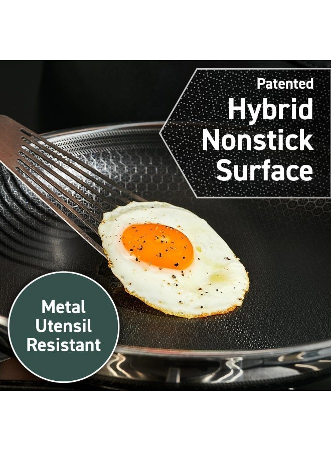 Prabha Tri-Ply Wok Fry Pan with Glass Lid 2.8 Litre | Stainless Steel Hexa Cube FryWok 24cm | FryPan Nonstick/Induction & Gas | Wok for Chinese Cooking | Cookware Deep Kadai Long Handle Steel - Image 2