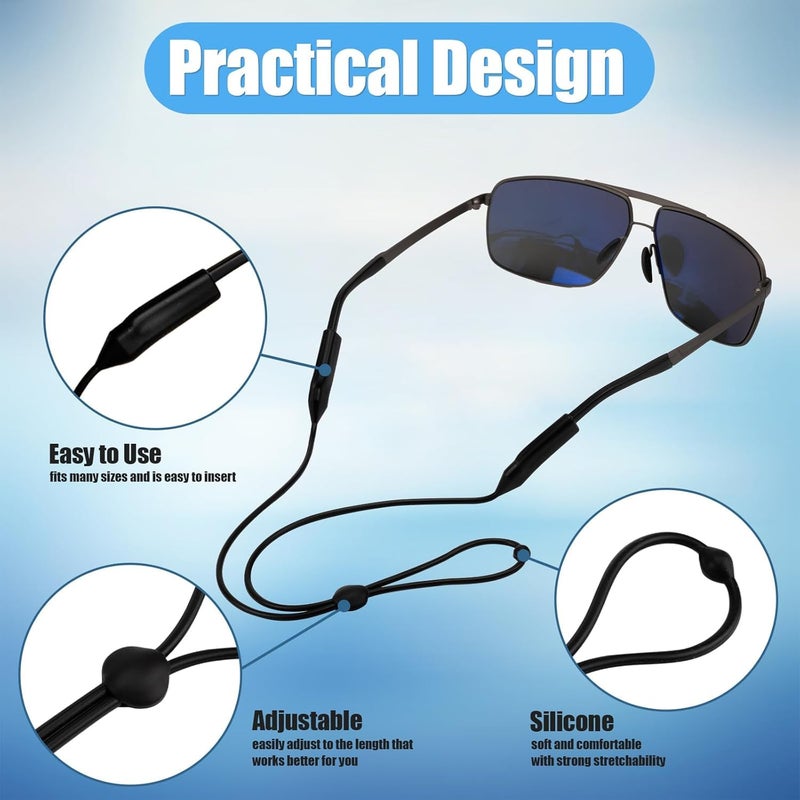 AEC SilFlex Adjustable Silicone Glasses Strap – Sport Sunglass Holder Retainer Cord Around Neck | Soft Elastic Sweatproof Eyewear Accessory for Men, Women & Kids - Image 5