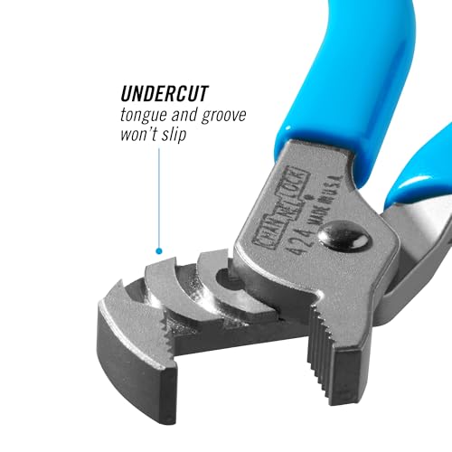 CHANNELLOCK 424 Straight Jaw Tongue & Groove Pliers, 4.5-inch, 1/2-inch Jaw Capacity, 3 Adjustments, 90° Teeth Grip in Both Directions, Made in USA, Polished Steel - Image 5