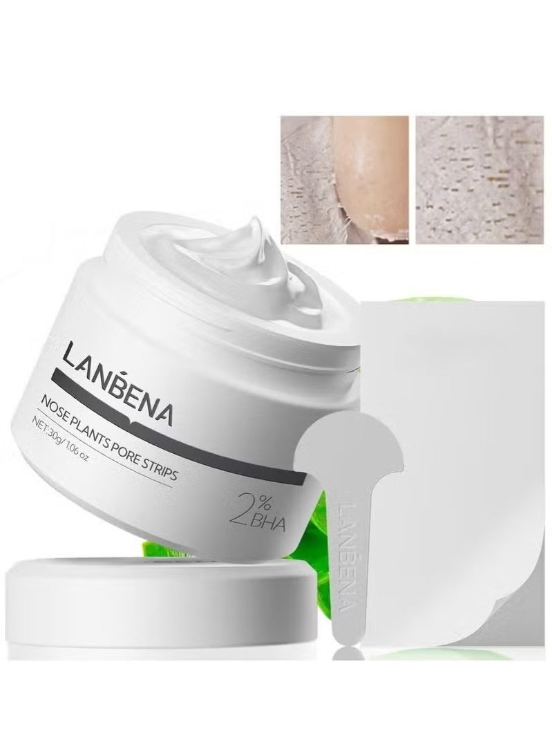 لان بينا 2.0 شرائط المسام الأنف ، قناع إزالة الرأس الأسود مع حمض الساليسيليك ، الطين الأبيض الأمازوني ، منظف المسام تنقية قشر قناع الوجه مع 60 شرائط PCS ، قناع الوجه اللوحة (1.05 أوقية) - Image 1