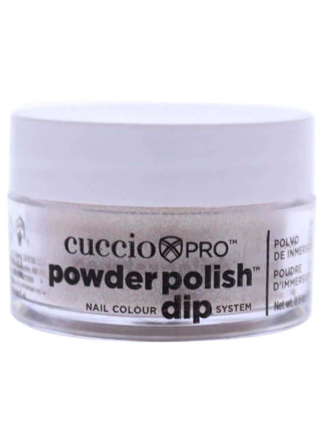 Cuccio Colour Powder Nail Polish - Lacquer For Manicure And Pedicure - Highly Pigmented Powder That Is Finely Milled - Durable Finish, Flawless Rich Color - Light Pink W/ Rainbow Glitter - 0.5 Oz - Image 1