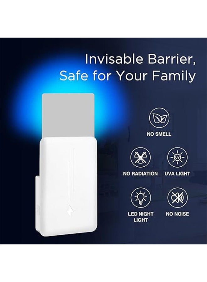 Dual Purpose Gnat Moth Catcher Fly Tapper ,Flying Insect Trap Plug-in Mosquito Repellent Indoor, Night Light UV Attractant Catcher for Home Office White - Image 2