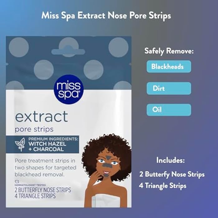 MISS SPA Blackheads Remover Pore Strips, Deep Cleaning Nose Blackheads Remover for All Skin Types, Remove Blackheads Dirt Oil, Chin and Forehead Peel Off Strips, Dermatologist Tested, 24 Pieces - Image 3