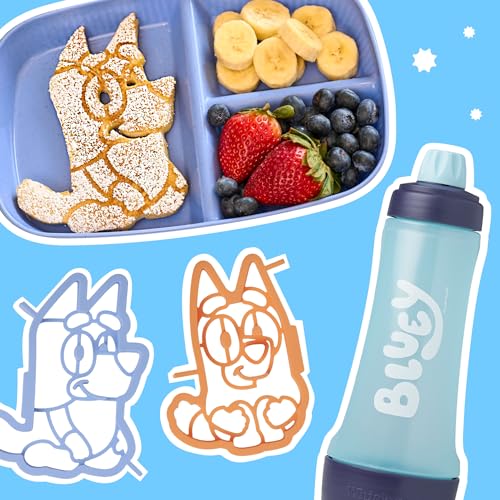 Whiskware Bluey Pancake Art Kit, 1 Batter Bottle, 2 Silicone Bluey and Bingo Pancake Molds, and 1 BlenderBall Wire Whisk, Durable, No-Mess Breakfast, BPA Free, Dishwasher Safe - Image 3