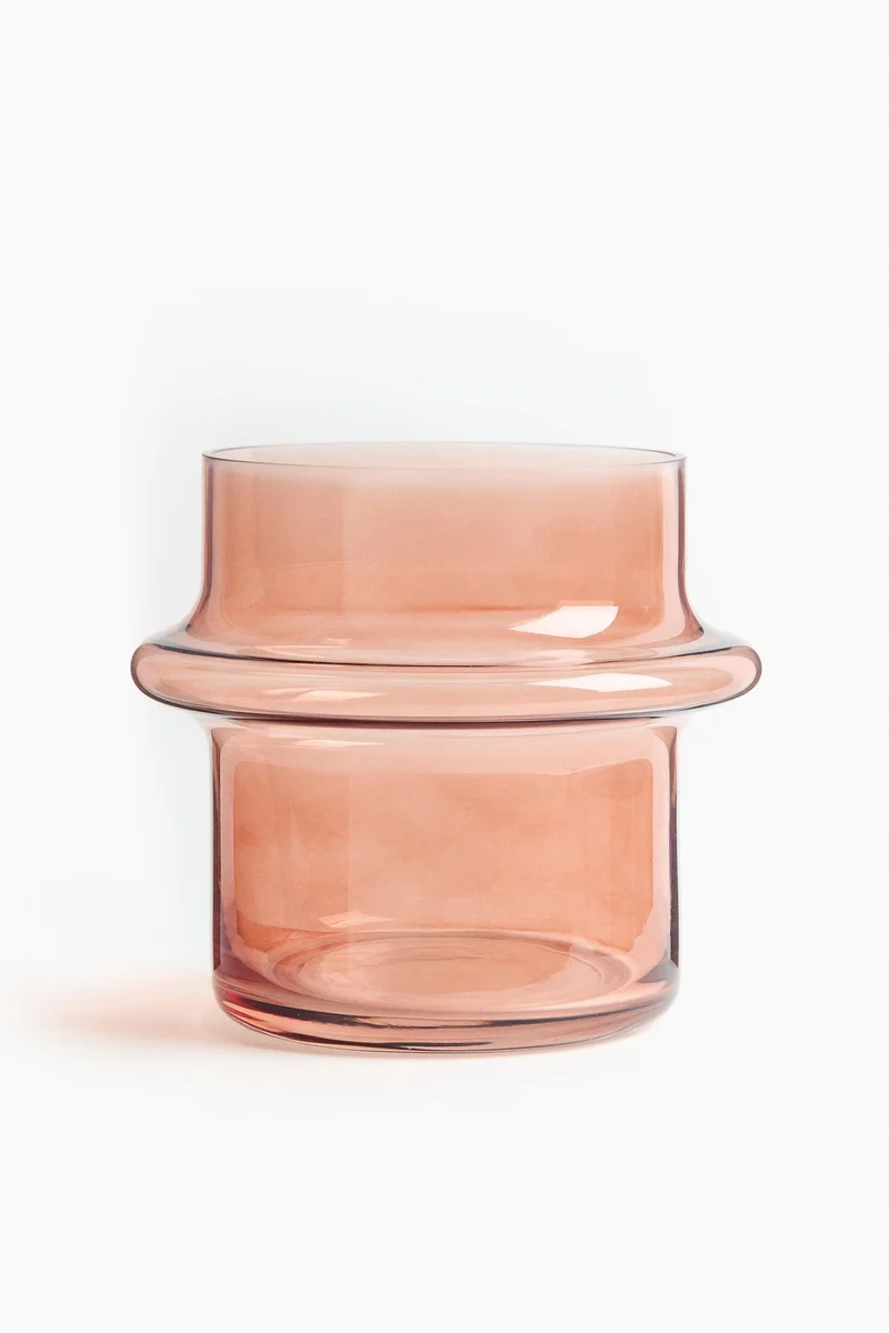 اتش اند ام مزهرية زجاجية واسعة متعددة الطبقات