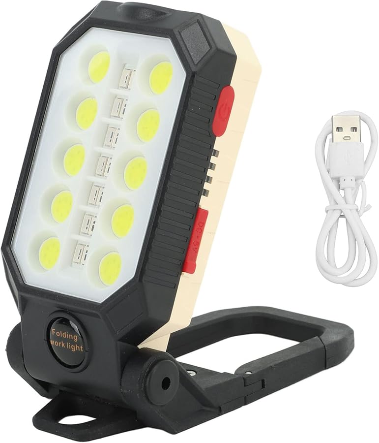 Magnetic Rechargeable LED Work Light Adjustable Angle IP66 COB Lamp For Car Maintenance Camping - Image 2