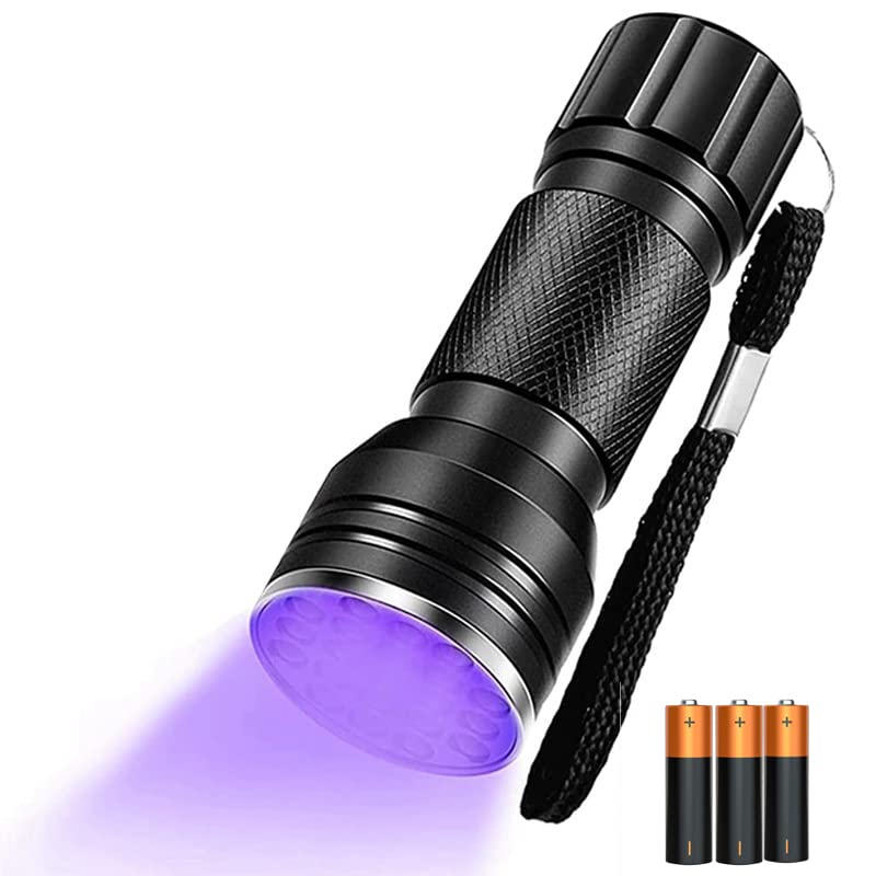 NEXT GEEK 395400nm 21 مصباح LED UV ضوء كشاف مقاوم للماء مع بطارية 3xAAA معدني - Image 1