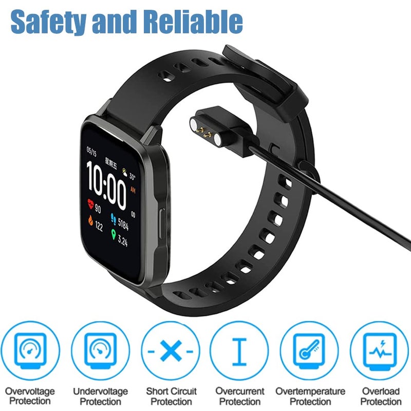 EXMRAT Charger for VeryFitPro Fitpolo Tozo Smartwatch, Magnetic Charging Cable Cord for YAMAY Willful SW021 SW025 Letsfit ID205L ID205U ID205S Wyze 44mm 47mm (2-Pack, 3.3ft/100cm) - Image 2