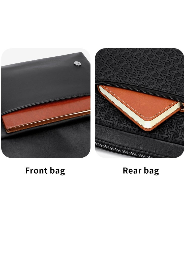RAHALA - 9503-4 Leather Modern Shoulder Work Travel Everyday Use Organized Stylish Crossbody bag - Black - Image 1