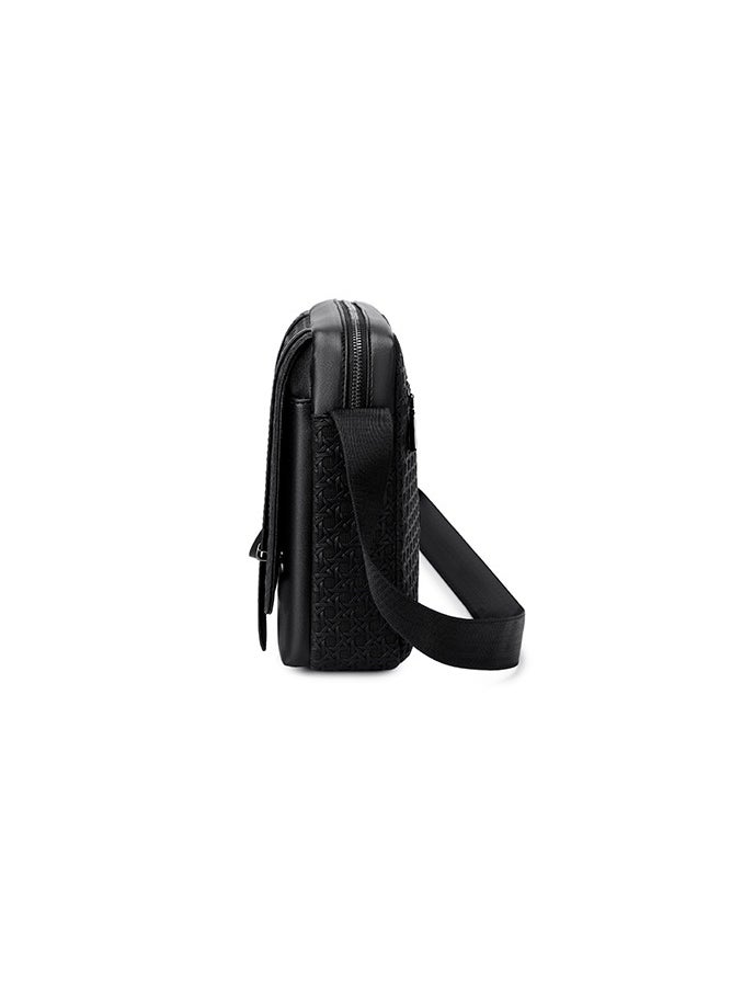 RAHALA - 9503-4 Leather Modern Shoulder Work Travel Everyday Use Organized Stylish Crossbody bag - Black - Image 1