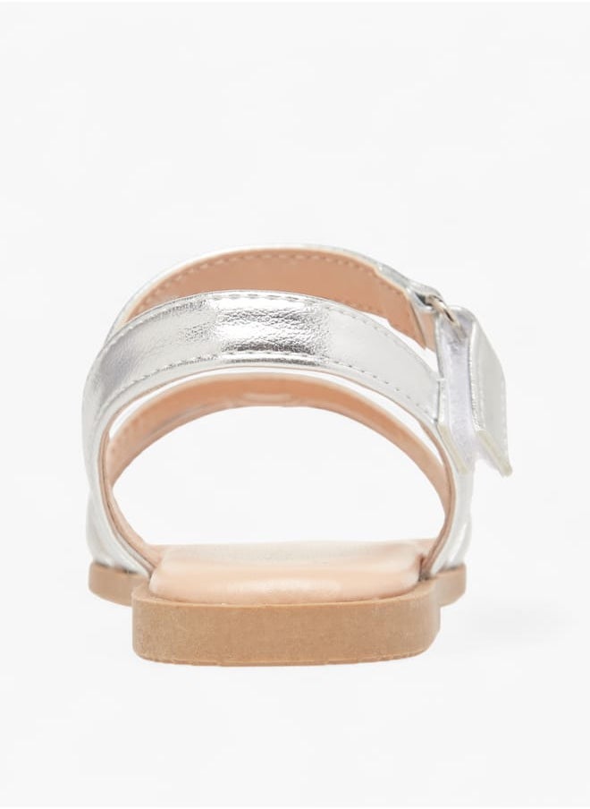 Flora Bella By Shoexpress Girls Metallic Sandals With Hook And Loop Closure Ramadan Collection  - Image 4