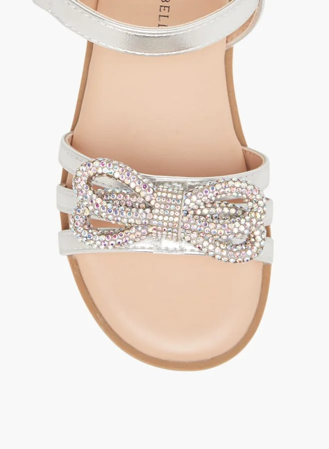 Flora Bella By Shoexpress Girls Metallic Sandals With Hook And Loop Closure