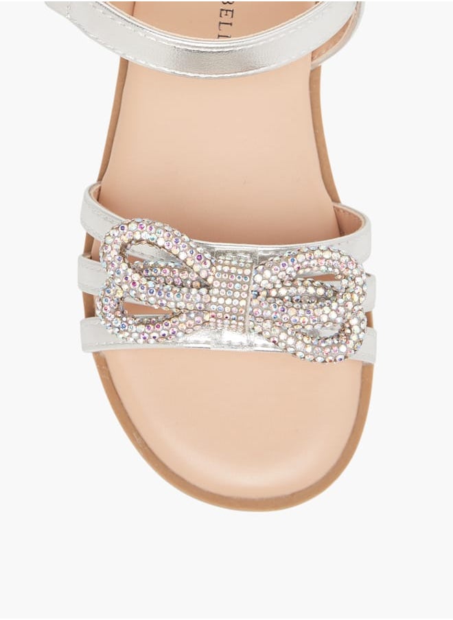 Flora Bella By Shoexpress Girls Metallic Sandals With Hook And Loop Closure Ramadan Collection  - Image 3