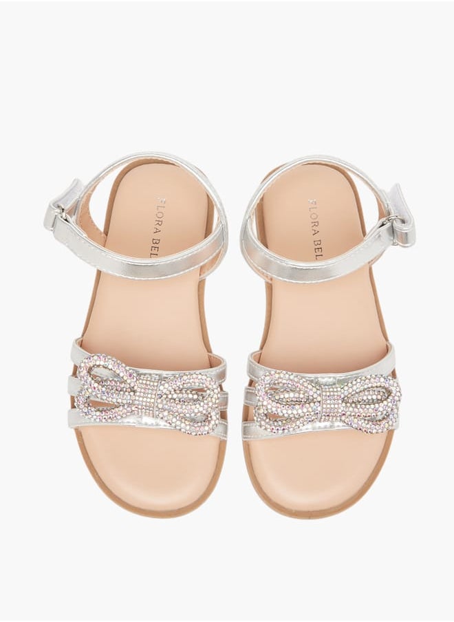 Flora Bella By Shoexpress Girls Metallic Sandals With Hook And Loop Closure Ramadan Collection  - Image 2