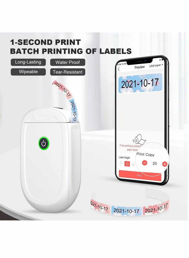 Y&D P11 Label Makers, Portable Thermal Sticker Printer Machine with Tape, Inkless & Wireless, Labelmaker for The Home Edit and Office Organization, White - Image 3