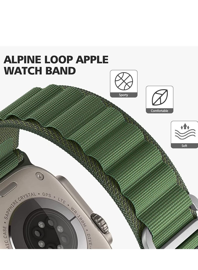 Compatible with Apple Watch Straps 49mm 45mm 44mm 42mm and 41mm 40mm 38mm, Nylon Textile Woven Loop with Metal G‑Hook Sport Band for iWatch Ultra Series 8 7 6 5 4 3 2 1 SE - Image 4