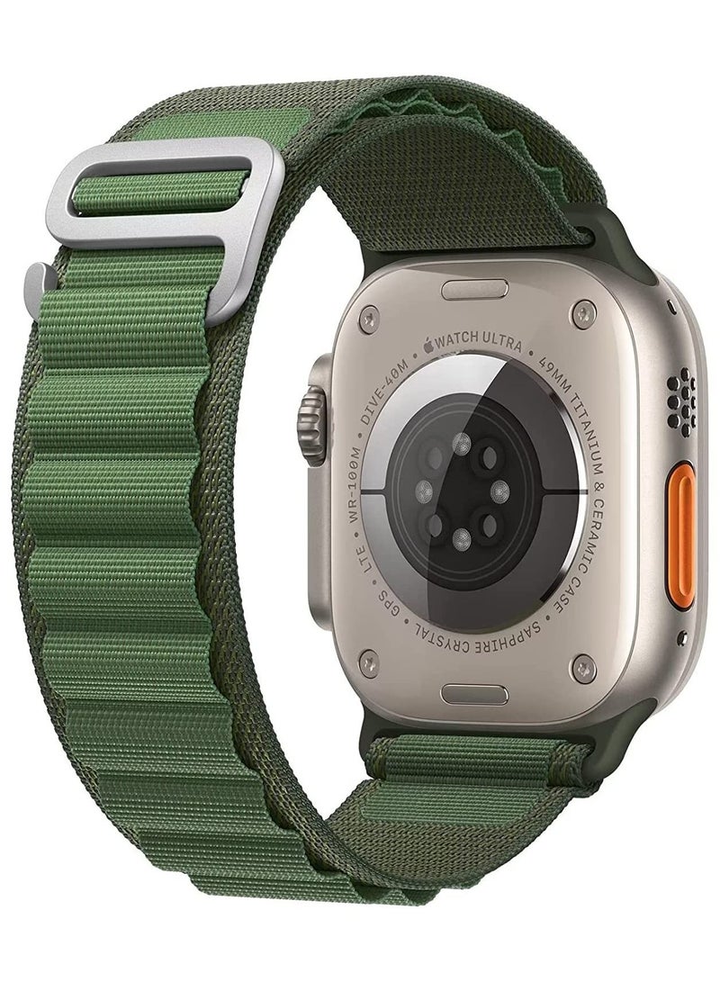 Compatible with Apple Watch Straps 49mm 45mm 44mm 42mm and 41mm 40mm 38mm, Nylon Textile Woven Loop with Metal G‑Hook Sport Band for iWatch Ultra Series 8 7 6 5 4 3 2 1 SE - Image 1