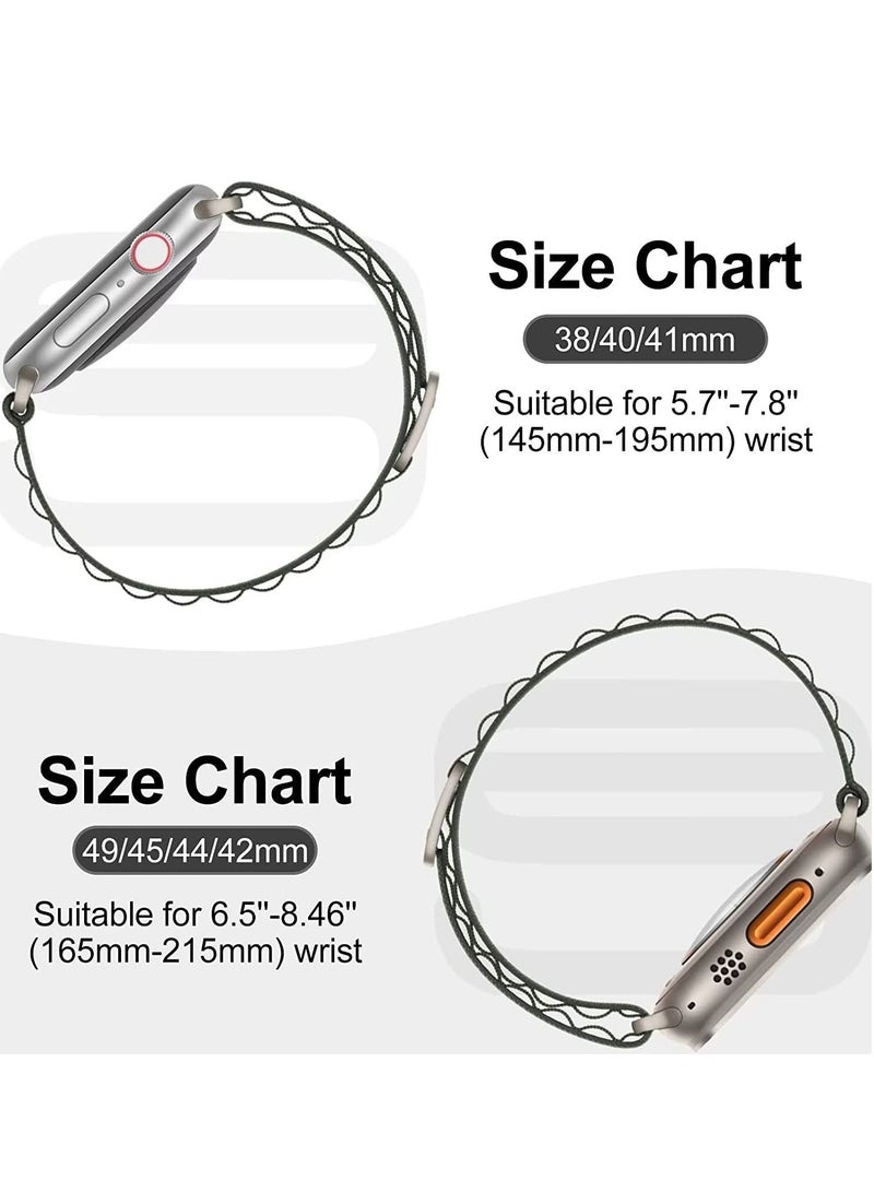 Compatible with Apple Watch Straps 49mm 45mm 44mm 42mm and 41mm 40mm 38mm, Nylon Textile Woven Loop with Metal G‑Hook Sport Band for iWatch Ultra Series 8 7 6 5 4 3 2 1 SE - Image 3