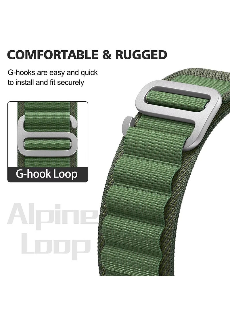 Compatible with Apple Watch Straps 49mm 45mm 44mm 42mm and 41mm 40mm 38mm, Nylon Textile Woven Loop with Metal G‑Hook Sport Band for iWatch Ultra Series 8 7 6 5 4 3 2 1 SE - Image 2