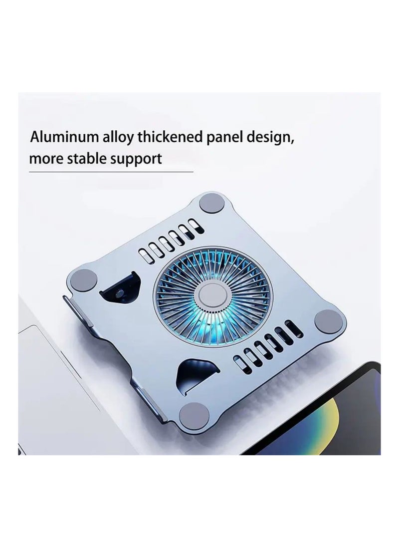 Generic - Laptop Stand, Aluminium Computer Raiser, Ergonomic Laptop Lift for Desk, Compatible with 10 to 15.6 Inch Notebook Computer, Three Independent Heat Dissipation Systems - Image 1