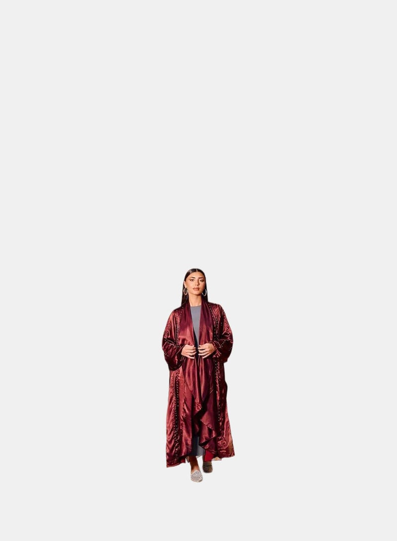 Carina Pearl-Embellished Flowy Kimono - Image 1