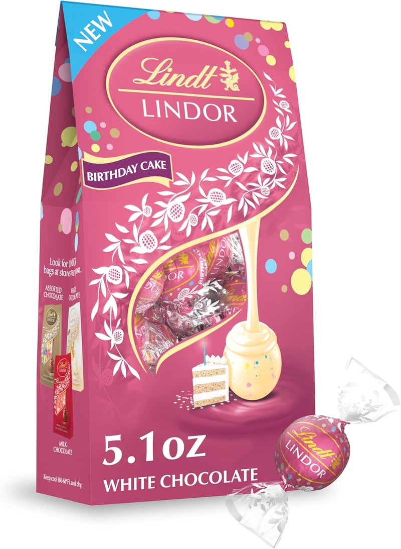 Lindt LINDOR Birthday Cake White Chocolate Truffles - 5.1 oz Bag - Image 1