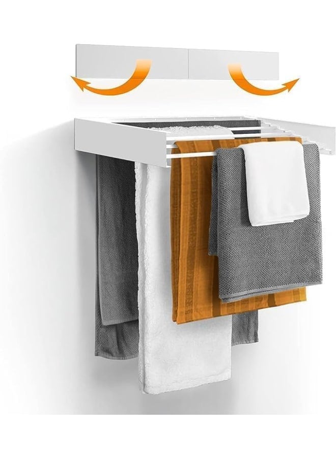 N.S STEEL NS Folding Clothes Drying Rack Wall Mounted Magic Retractable Drying Rack 30kg Capacity Length with Wall Mold and Long Screwdriver - Image 3