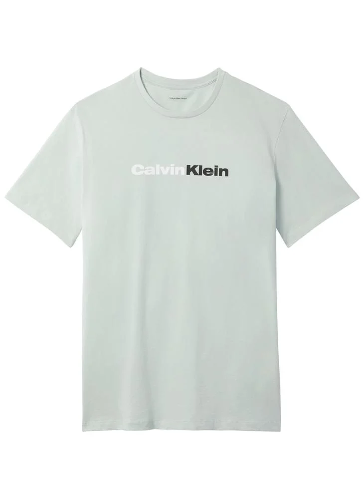 Calvin Klein Jeans Pale Meadow Linear Logo Crew Neck T-Shirt for Men | Best Price UAE