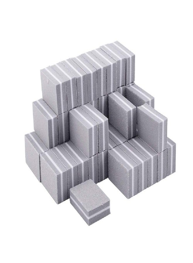 50 Pcs Mini Buffers for Nails 180/100 Grit Buffer for Acrylic Nails for Nail Care (Gray, 50, count, 100/180 Grit) - Image 1