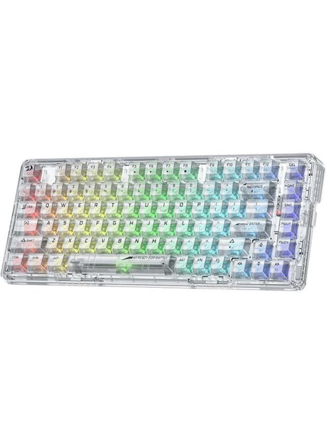 REDRAGON K649 ELF PRO 78% Gasket Wireless 2.4GHz/Bluetooth/Wired Tri-Mode RGB Mechanical Keyboard Upgraded Socket, Sound Absorbing Foams, Translucent Custom Switch - Image 2