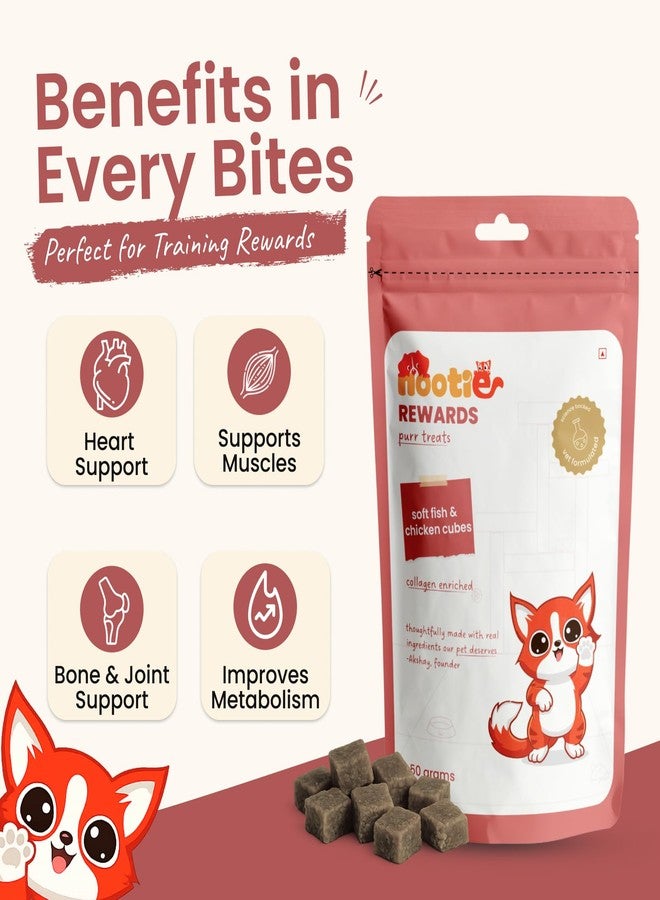 Nootie Purr Treats Soft Fish & Chicken Cubes Cat Treats, 50g - Image 3