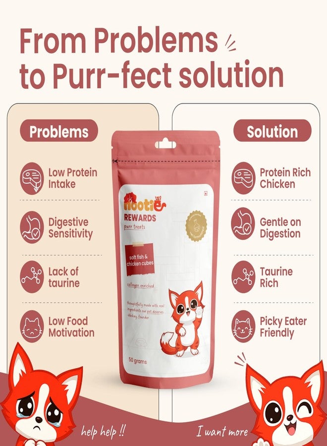 Nootie Purr Treats Soft Fish & Chicken Cubes Cat Treats, 50g - Image 5