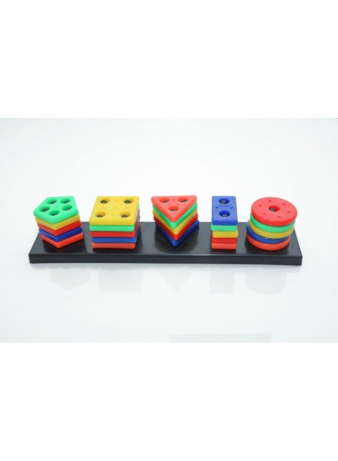 Wirescorts Angle Geometric Plastic Blocks, Sorting & Stacking Toys for Toddlers and Kids Preschool, Color Stacker Shape Sorter Gift Educational Learning Toy for 1 2 3 Years Boys and Girls, Multicolor - Image 2