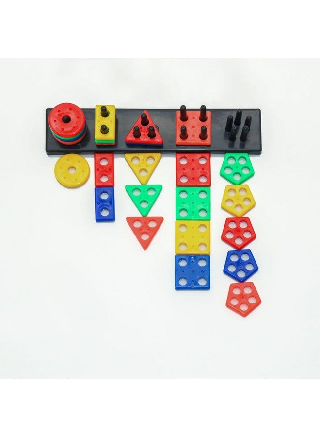 Wirescorts Angle Geometric Plastic Blocks, Sorting & Stacking Toys for Toddlers and Kids Preschool, Color Stacker Shape Sorter Gift Educational Learning Toy for 1 2 3 Years Boys and Girls, Multicolor - Image 1