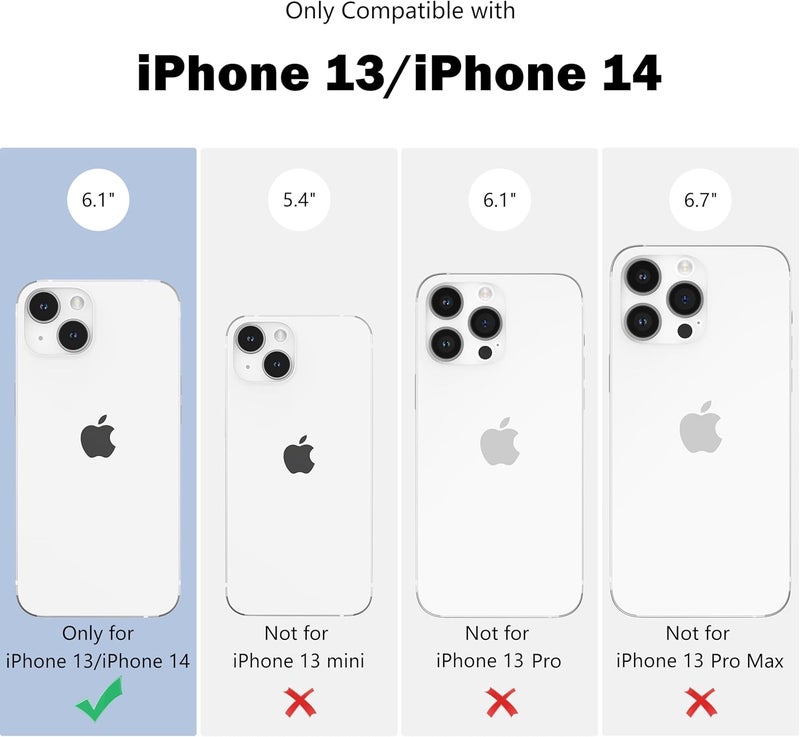 حافظة مغناطيسية من لهواتف iPhone 13/14، بتصميم نقاط متناثرة جميل، مناسبة للفتيات والنساء، تتوافق مع خاصية Magsafe، غطاء واقي صلب من البلاستيك الخالي من الرصاص (PC) مع طبقة ناعمة من TPU، لهواتف iPhone 13/14 – اللون الأبيض. - Image 2
