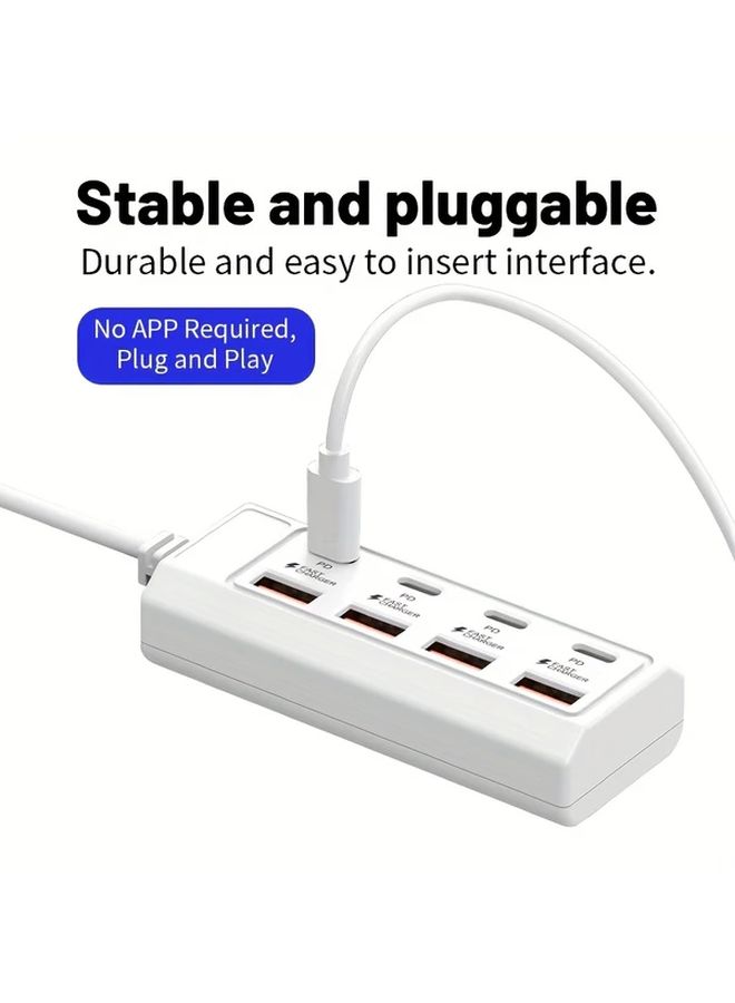 8 Port USB to 4 USB and 4 Type C 25W High Speed Fast Charging Hub Multi Port Device Charging Station for Computers Laptops Tablets and More Compact Durable Design 8 NI 1 Color - Image 5