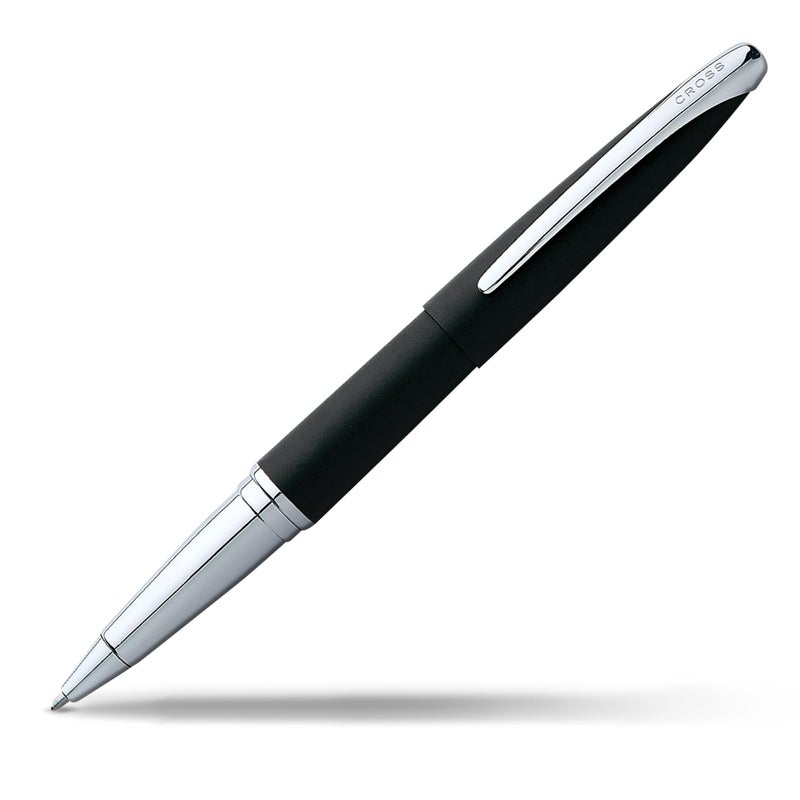 Cross ATX Refillable Rollerball Pen Presented in a Luxury Gift Box - Medium Point, Black Ink, Basalt Black - Image 1