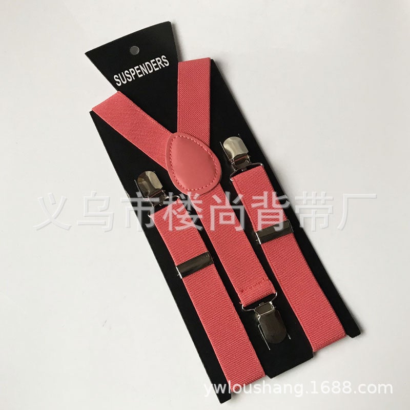 Supply Solid Color Children'S Suspender Clip Baby Suspenders 3 Clips Y-Shaped Performance Clothing Matching Suspender - Image 1