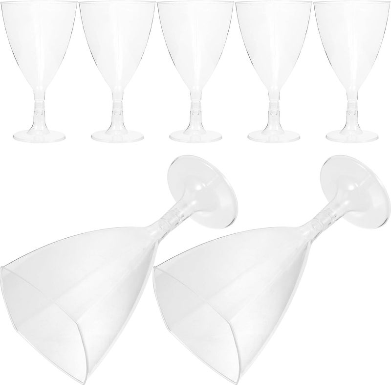 Abaodam 25pcs Disposable Margarita Cups 220ml Large Rim Stem Stemmed Wine Glasses for Parties and Household Cocktail Serving - Image 1