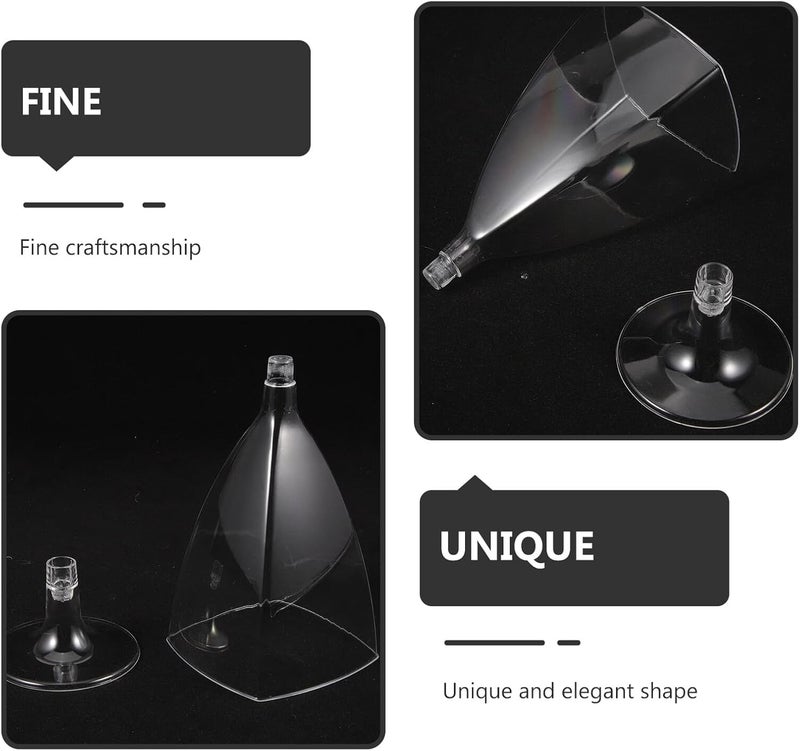 Abaodam 25pcs Disposable Margarita Cups 220ml Large Rim Stem Stemmed Wine Glasses for Parties and Household Cocktail Serving - Image 3