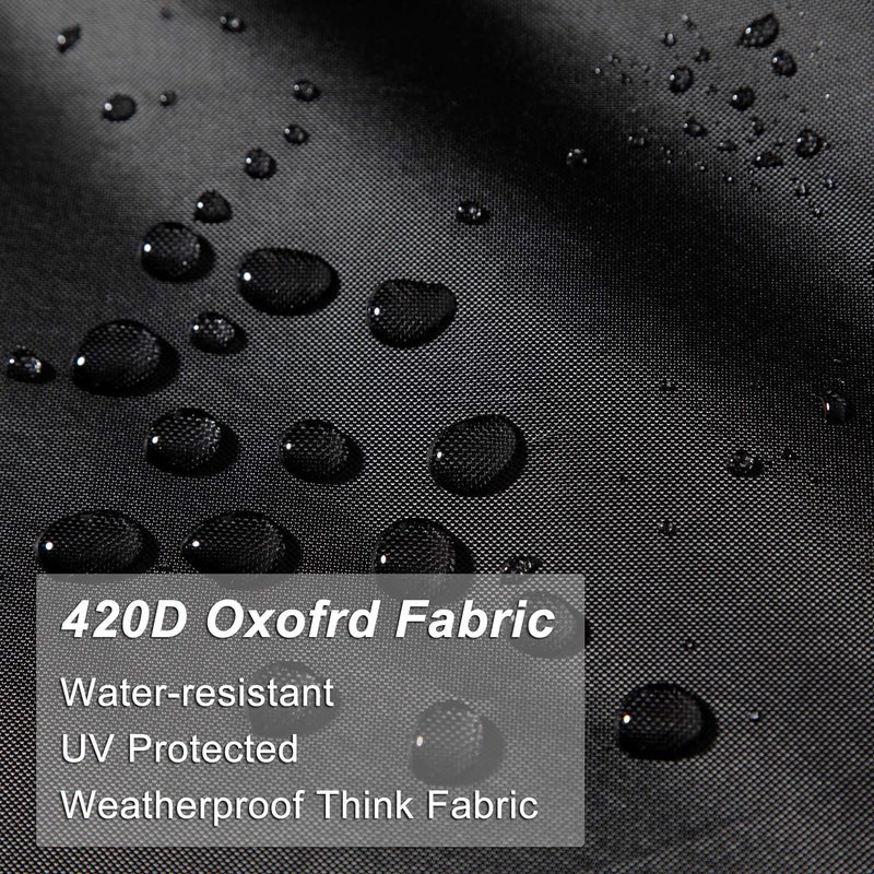 WOMACO Heavy Duty Patio Table Cover, Gas Firepit Cover Waterproof Outdoor Furniture Cover (31" x 31" x 24", Black) - Image 2