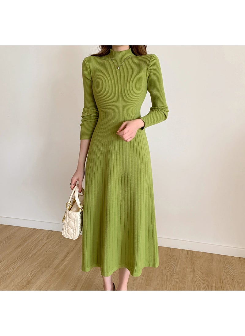 Generic Womens Medium-length Sweater Dress Autumn/winter Polo/turtle Neck Knit Dress A- line Inner Wear Base Layer Black  - Image 3