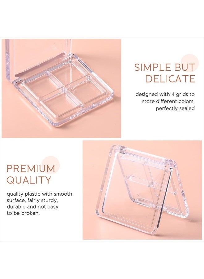 Beaupretty 4 Pieces Empty Eyeshadow Pallet 4 Grids Eye Shadow Lipstick Storage Case Box Clear Makeup DIY Cosmetic Organizer Container - Image 4