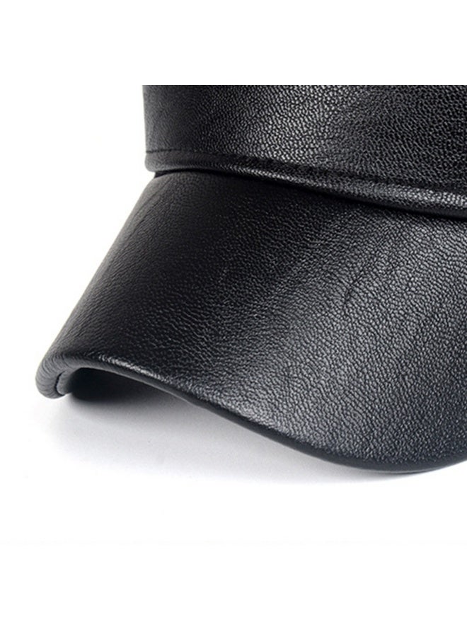 Women Fashion Newsboy Cap，PU Leather Bakerboy Flat Visor Beret,Autumn Spring Winter Cabbie Hat - Image 4