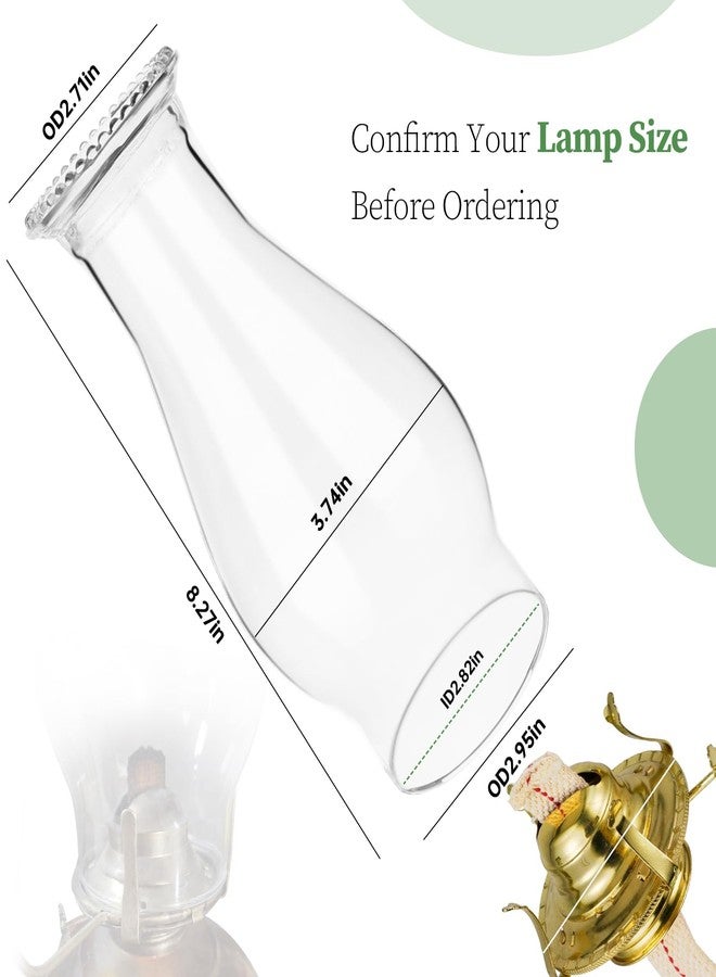LVACODV Oil Lamp Chimney Replacement - Clear Hurricane Lamp Glass Shade (Wave Style) for Kerosene Lamps - 3 Inch Base（1 Pack） - Image 2